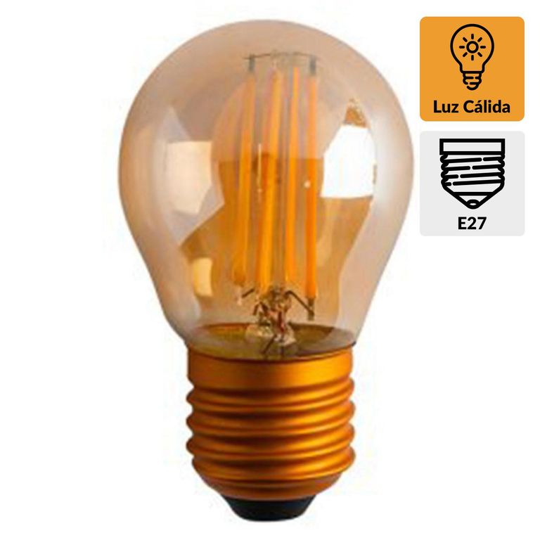 Ampolleta Led Mini Globo 40 W E27 400 lm Luz Cálida