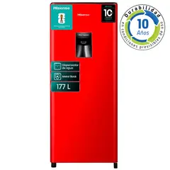 HISENSE - Refrigerador Single Door Frío Directo 177 Litros Rojo HRO179 RD