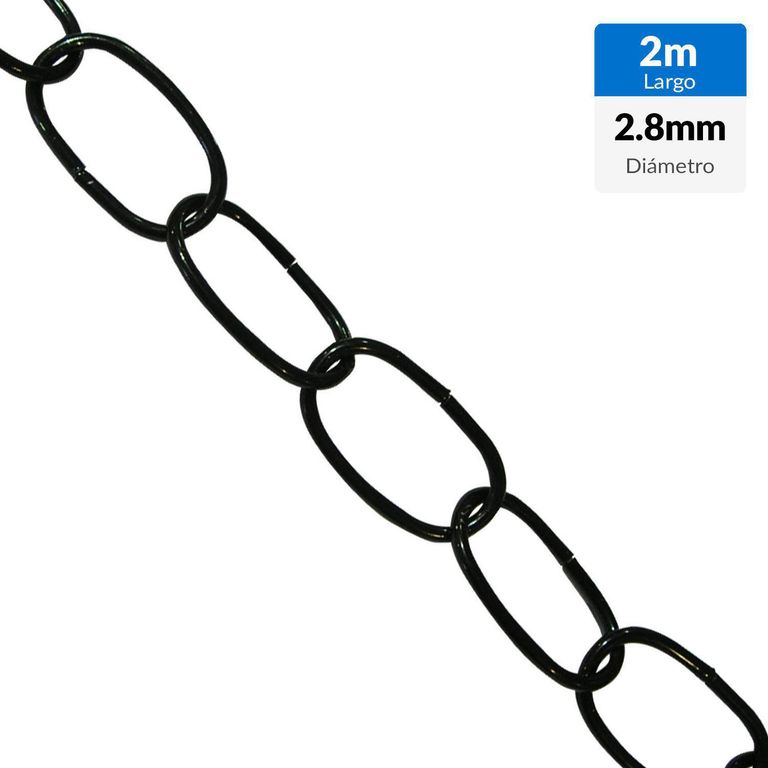 Cadena decorativa diámetro 2.8 x 16 negra 2 metros