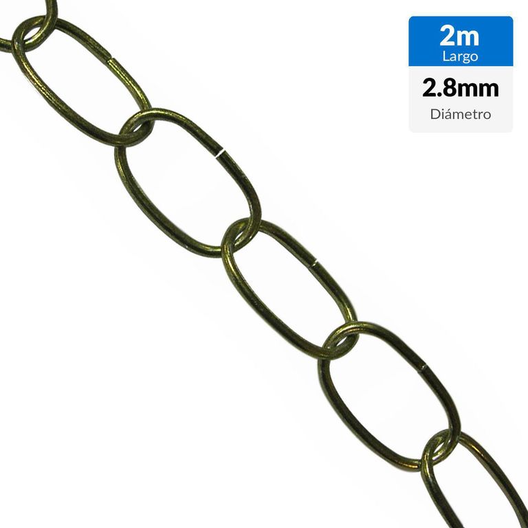 Cadena decorativa diámetro 2.8 x 16 bronce antiguo 2 metros