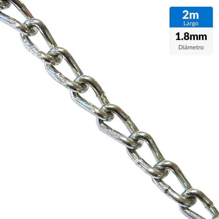 Cadena decorativa diámetro 1.8 x 14 zincado 2 metros
