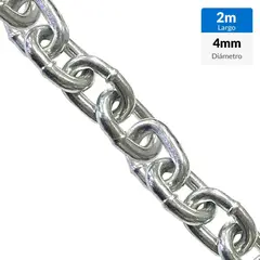 MAMUT - Cadena Acero eslabon corto 4 mm 2 m Plateado