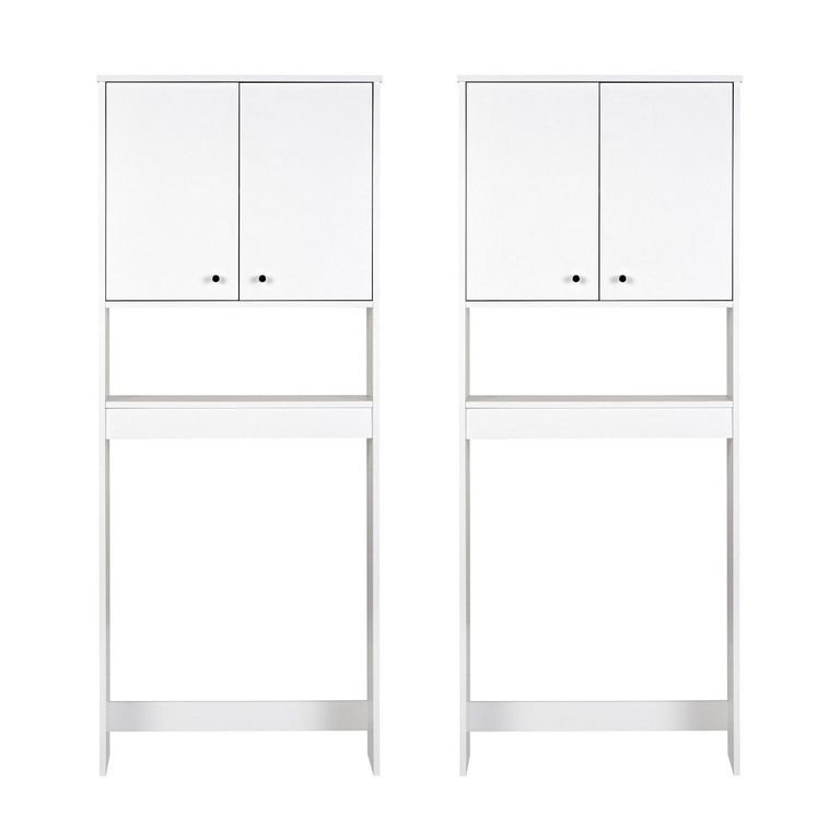 Combo 2 estante baño 2 puertas blanco