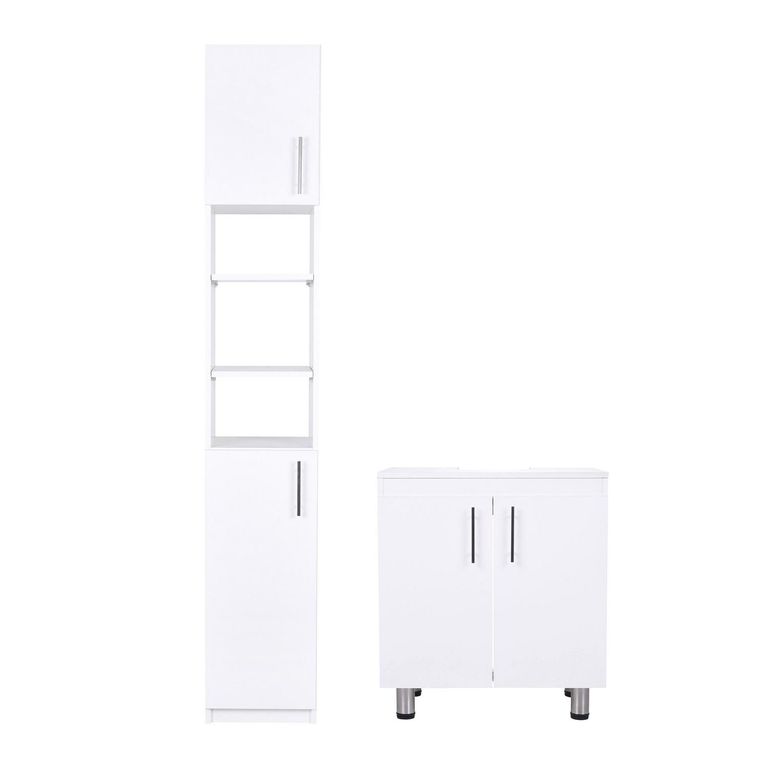 Combo Estante Vanitorio Blanco 30x180x30 cm