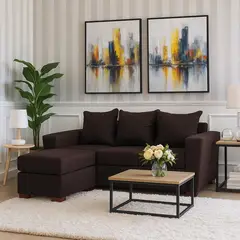 DKORA - Sofá Amber 3 cuerpos + pouf