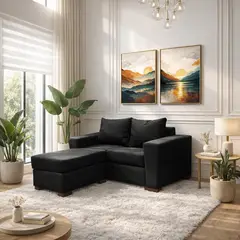 DKORA - Sofá Amber 2 cuerpos + pouf