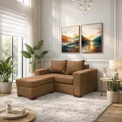 DKORA - Sofá Amber 2 cuerpos + pouf