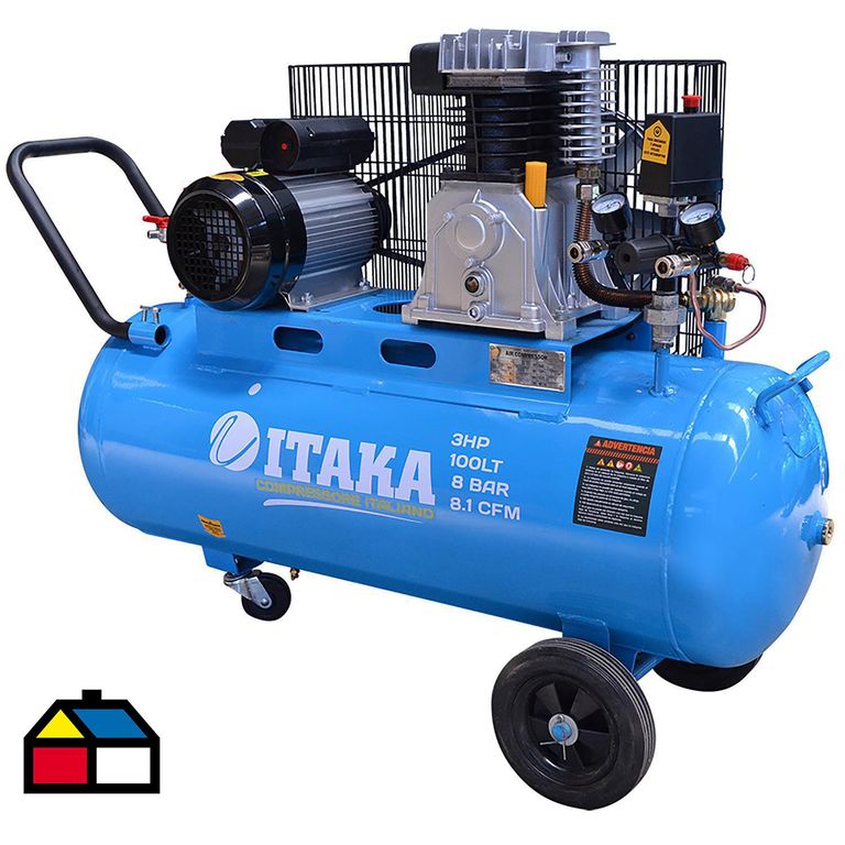 Compresor de Aire Horizontal 2200 W 100 Litros IT-30100