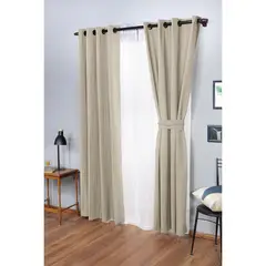 DORAL - Cortina Camila 2 Paños Tela 140x220 cm Crudo