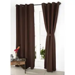 DORAL - Set Cortinas Victoria 2 Paños Blackout 140x220 cm Café