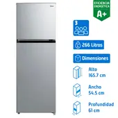 MIDEA - Refrigerador Top Freezer No Frost 266 Litros Silver MDRT385MTE50