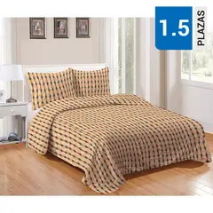 MASHINI - Cubrecama Quilt 1.5 plazas Cordoba Multicolor