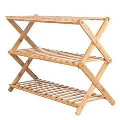 IMPORTADORA USA - Zapatera Plegable Madera 3 Nivel(es) 100x46x25 cm Café