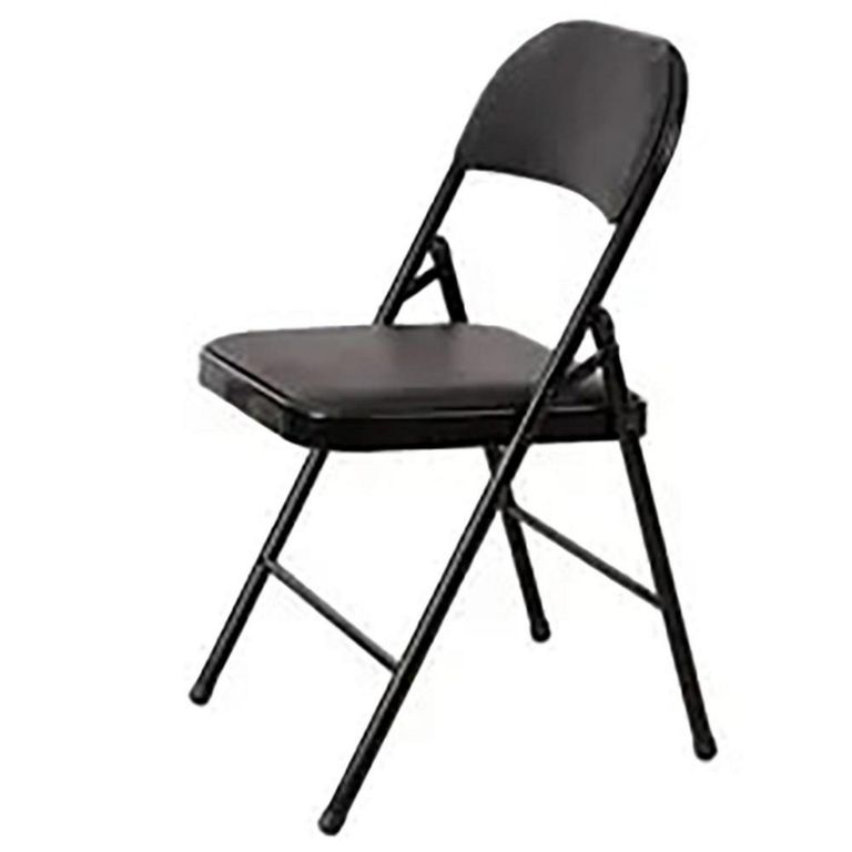 Silla Asiento Acolchado Plegable Negro 70x40x39 cm
