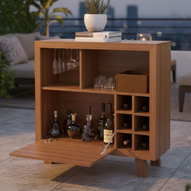 Mesa de Bar Adega 90x87.5x31.5 cm Almendra