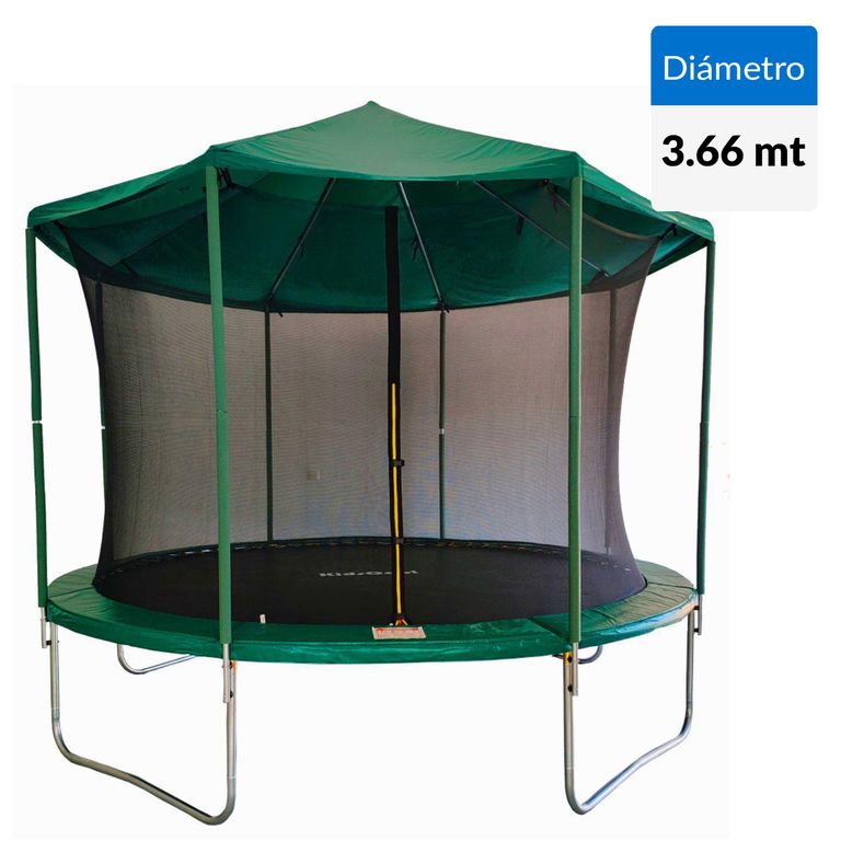 KIDSCOOL Cama Elástica Techo366 Cm 12Ft Verde