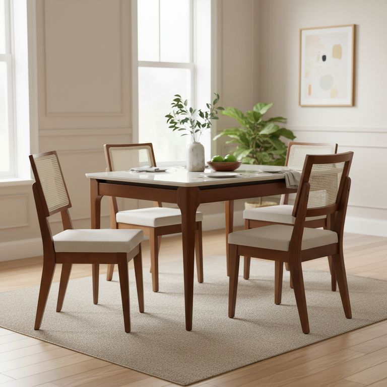 Juego de Comedor Addar 4 Sillas Mesa Rectangular 90x77x135 cm Transparente