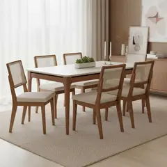DECOCASA - Juego de Comedor Sagan 6 Sillas Mesa Rectangular 90x77x184 cm Transparente