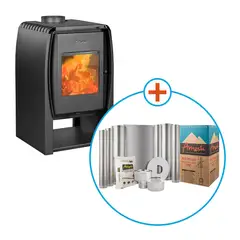 AMESTI - Estufa a Leña Nordic 380 + Kit de Instalación 6"