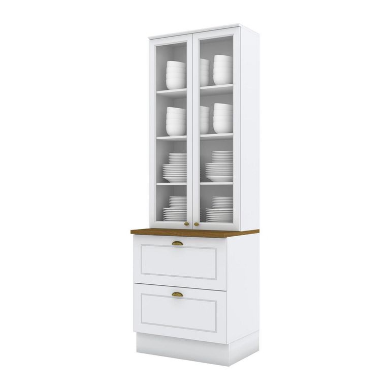 Mueble de Cocina Americana Cristalera 2 Puertas 3 Cajones