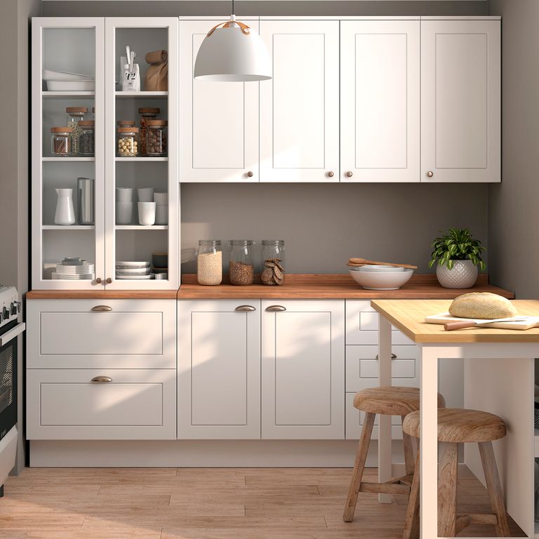 Mueble de Cocina Americana Cristalera 2 Puertas 3 Cajones