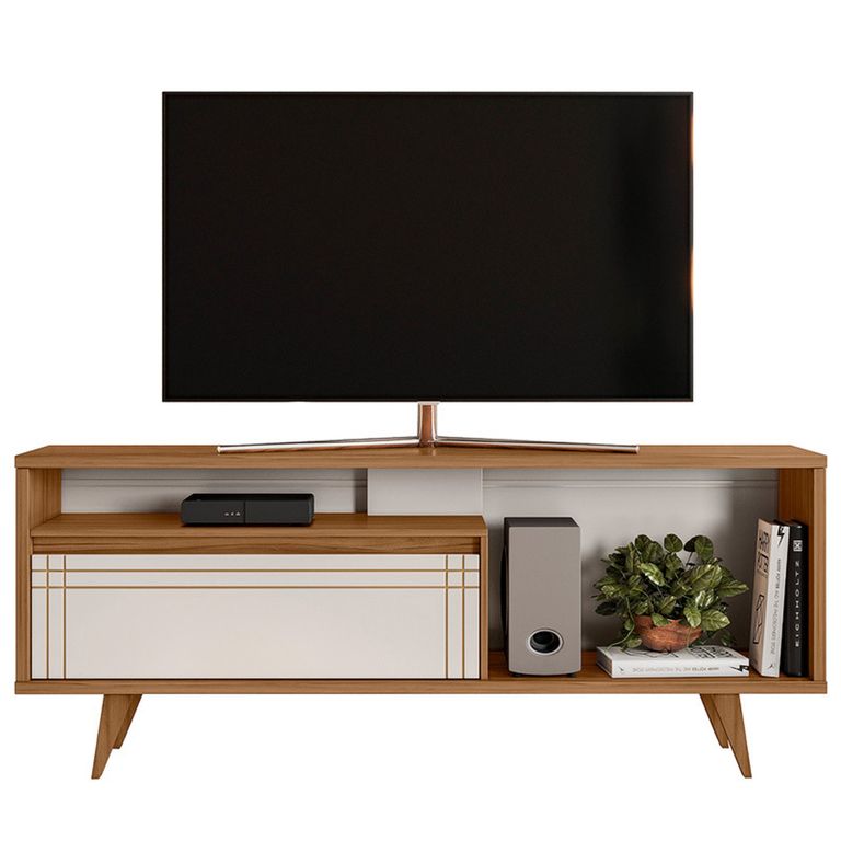 Rack TV 55" Nori nogal/blanco