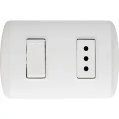 BTICINO - Interruptor + tomacorriente 10 A Modus Plus Blanco