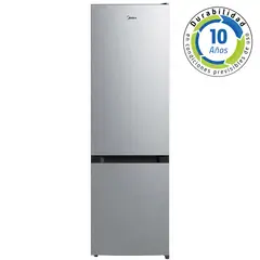 MIDEA - Refrigerador Bottom Freezer Frío Directo 262 Litros Inox MDRB369FGE50