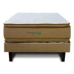 MANTAHUE - Cama 1.5 Plazas Europea High Resilience Millenium 2 Arena Oscuro