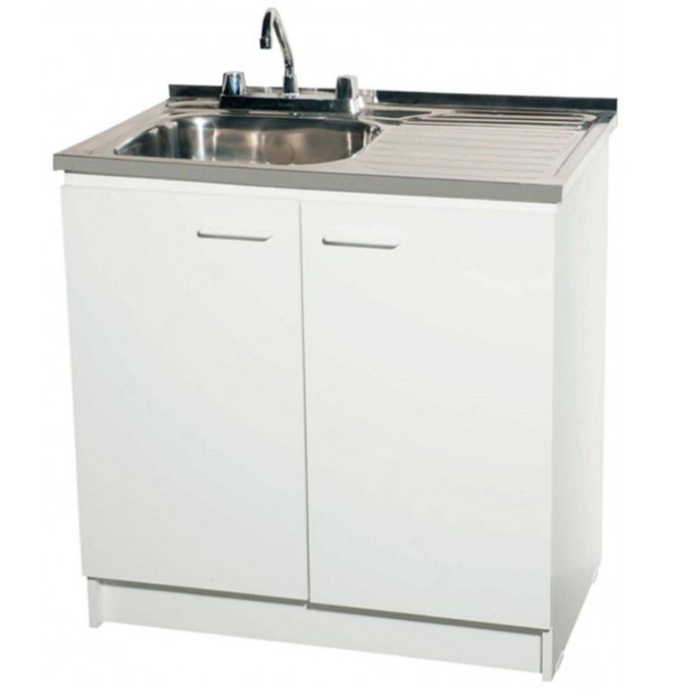 Kit Mueble/Mueble Aereo Blanco/Lavaplatos Derecho 80 cm/Grifería