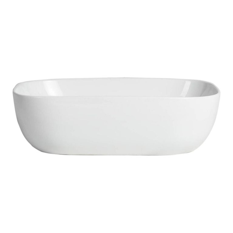 Lavamanos Sobrepuesto Forma Rectangular Loza 45.5x13.5x32 cm Blanco