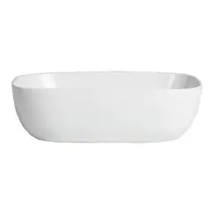 DOMSA - Lavamanos Sobrepuesto Forma Rectangular Loza 45.5x13.5x32 cm Blanco