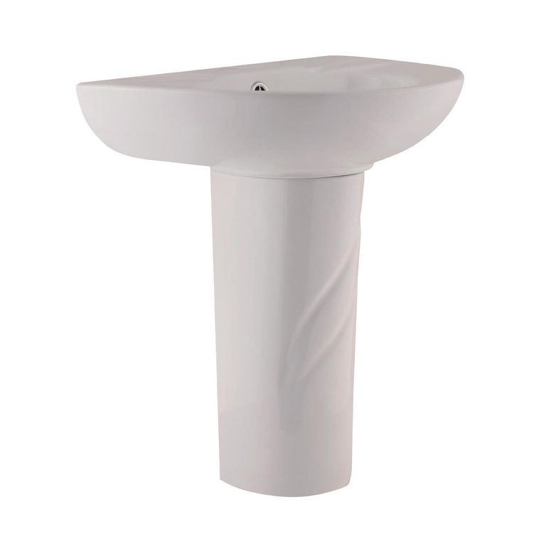 Lavamanos Forma Ovalada Loza 43x54x36 cm Blanco