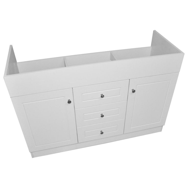 Mueble vanitorio doble 120 cm blanco (sin cubierta)