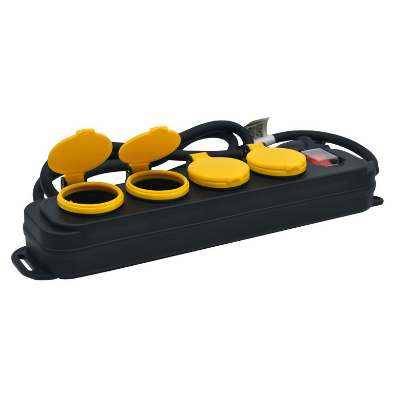 Alargador 4 Toma(s) 1.5 m Negro/amarillo