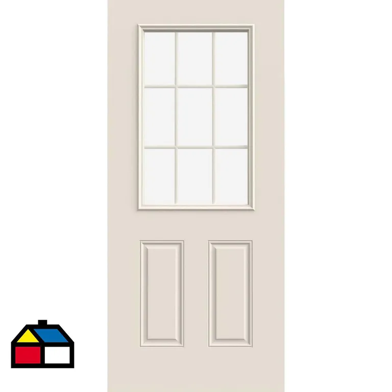 Puerta con Vidrio Termopanel Acero 80x210 cm 9 Luces Blanco