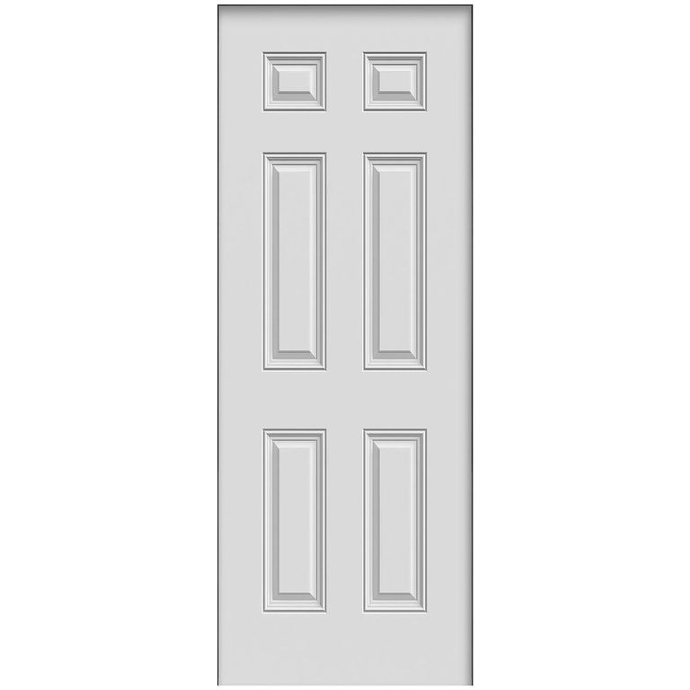 Puerta Acero 80x210 cm 6 Paneles Blanco