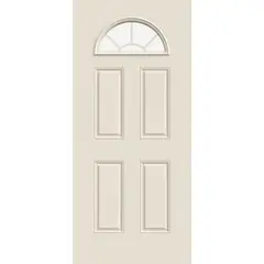 HOLZTEK - Puerta Acero 90x210 cm Media Luna Blanco
