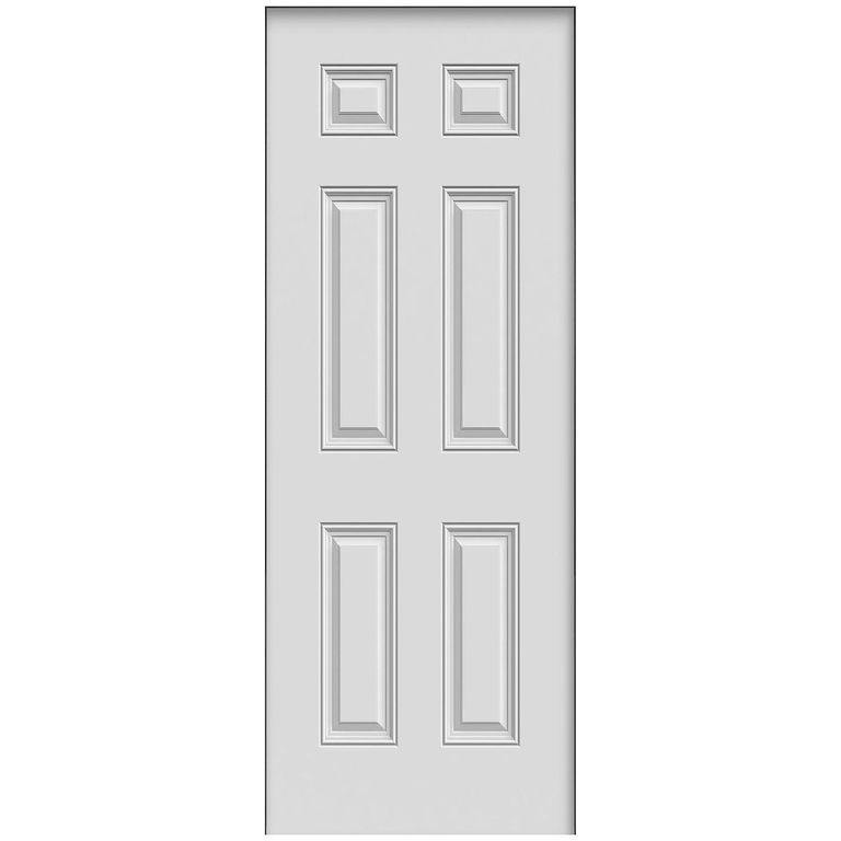 Puerta Acero 80x210 cm 6 Paneles Blanco