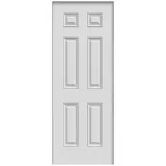 HOLZTEK - Puerta Acero 80x210 cm 6 Paneles Blanco