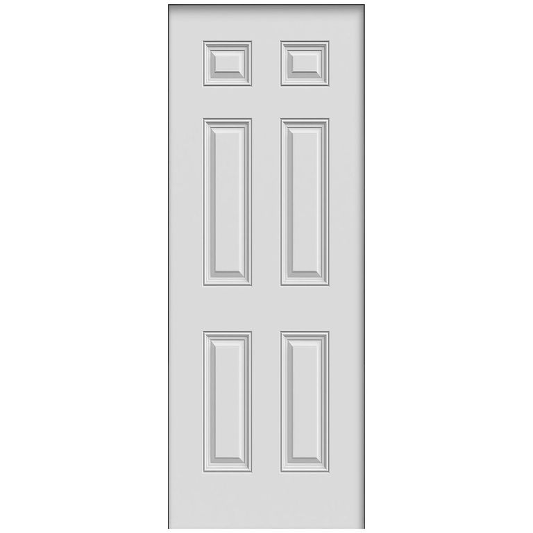 Puerta Acero 80x210 cm 6 Paneles Blanco