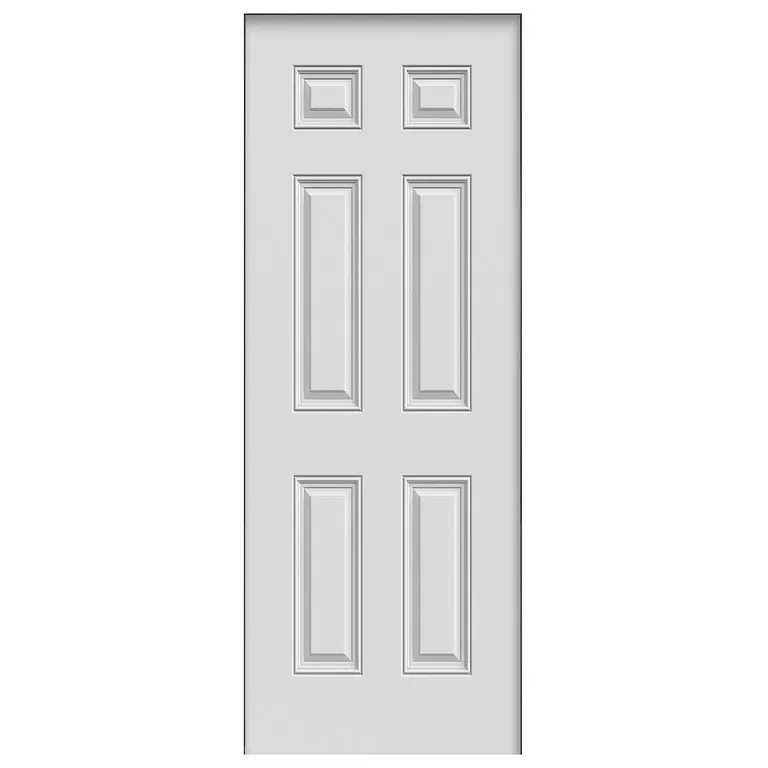 Puerta Acero 80x210 cm 6 Paneles Blanco