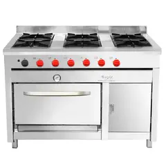 TICGAS - Cocina 6 platos gas licuado + calienta plato