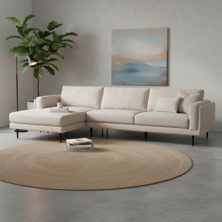 Sofá Seccional 5 cuerpos Maria Repreve 314x83x97 cm Beige