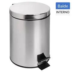 JUST HOME COLLECTION - Basurero 5 Litros Metal Gris