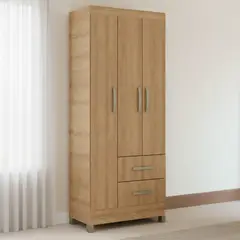 MOBILFRANK - Clóset 3 Puerta(s) 2 Cajón(es) 3 Repisa(s) 75x179x40 cm Miel