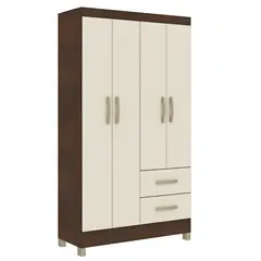 MOBILFRANK - Clóset 4 Puerta(s) 2 Cajón(es) 3 Repisa(s) 99x179x40 cm Champagne/Rústico