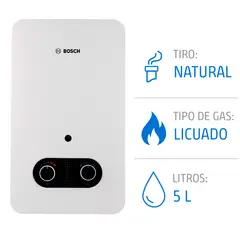 JUNKERS - Calefont Gas Licuado 5 Litros Tiro Natural Ionizado