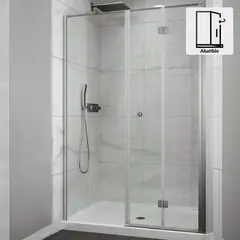 DUSCHY - Set mampara plegable con hoja fija para cierre 110 cm