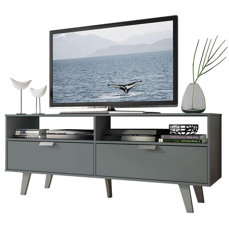 Rack TV Oslo Gris 55 " 136x54x39 cm